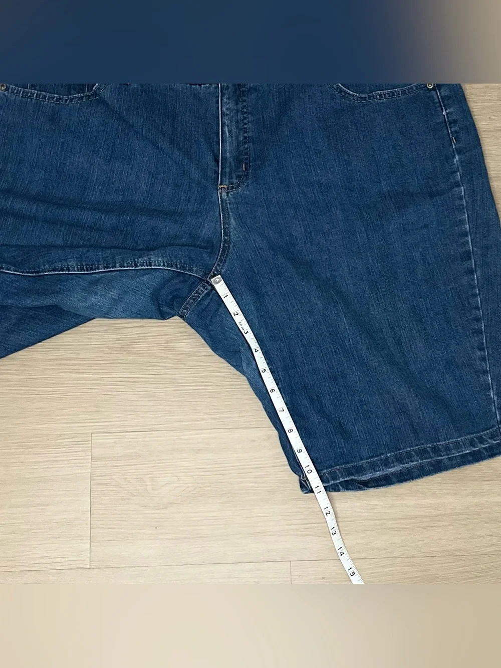 Just My Size Antique Wash Denim Shorts - Medium Blue Size 22W